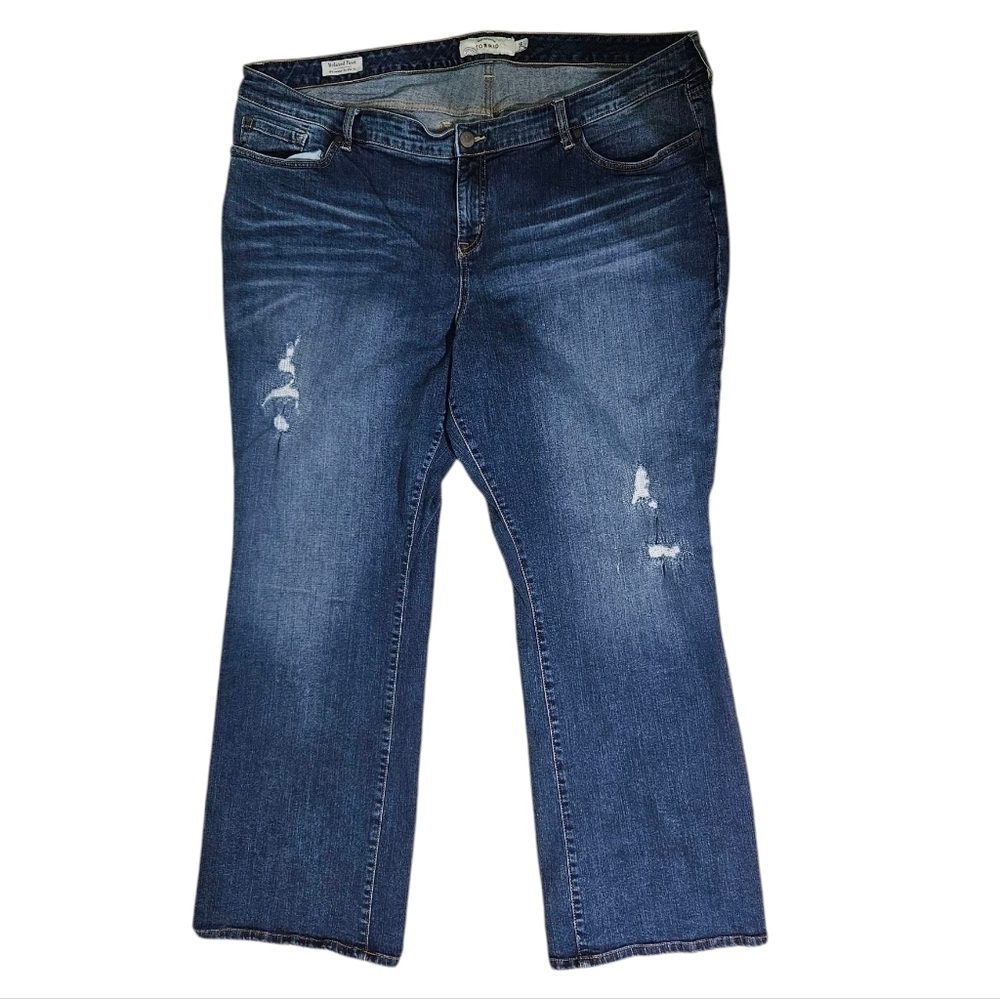 Torrid Relaxed Bootcut Distressed Denim Jeans size 26